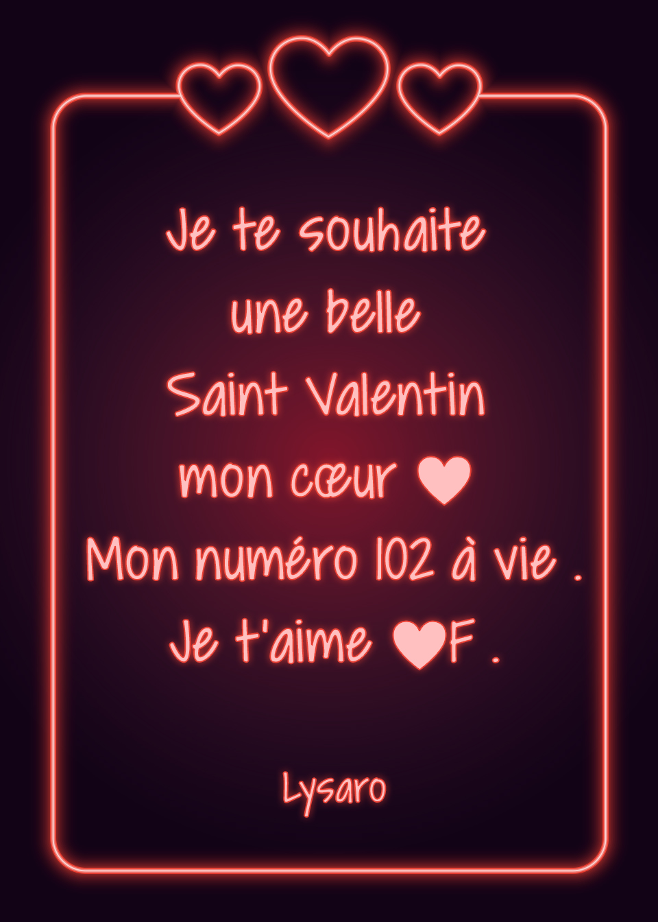 Message st valentin