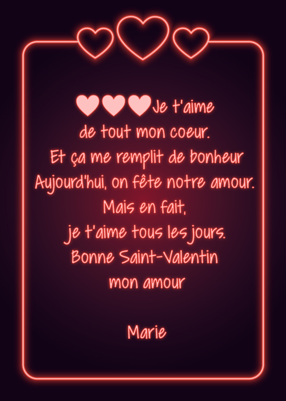 Message st valentin