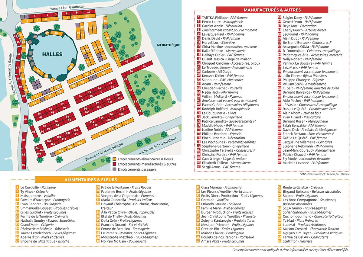 carte emplacements